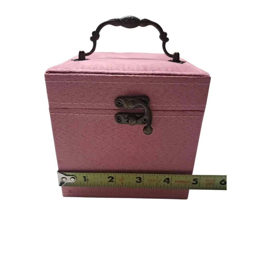 Jewelry box,‎ 3 trays with mirror, pink